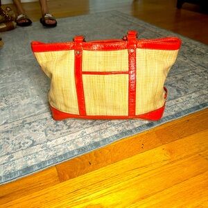 COLE HANN Straw Shoulder Bag